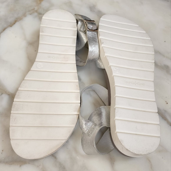 WOJAS Coastal Style Silver Chunky Sandals? Sz 38 - Picture 9 of 11